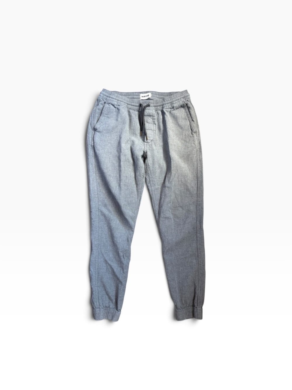 Taylor Stitch Men's Grey Jogger Pants with Drawstring Waist